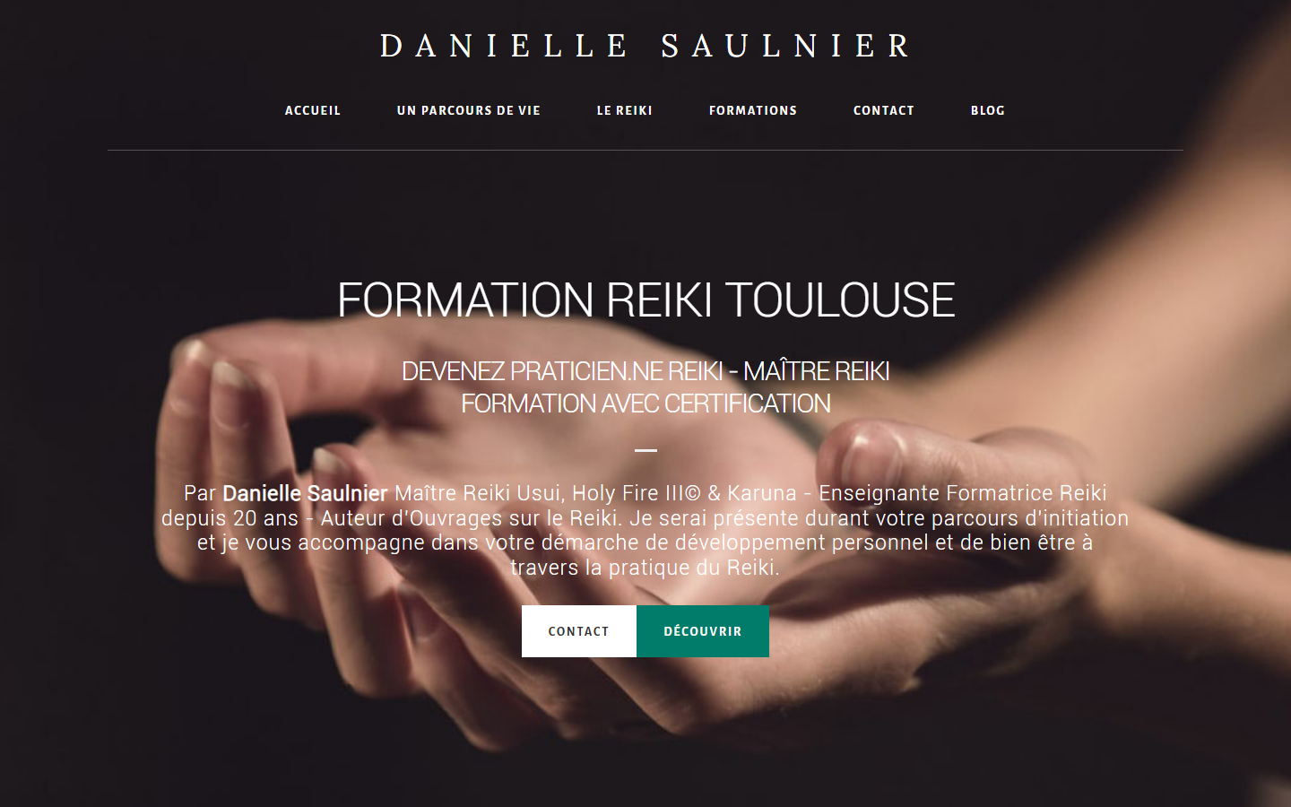 Capture du site officiel de Danielle Saulnier Formation Reiki