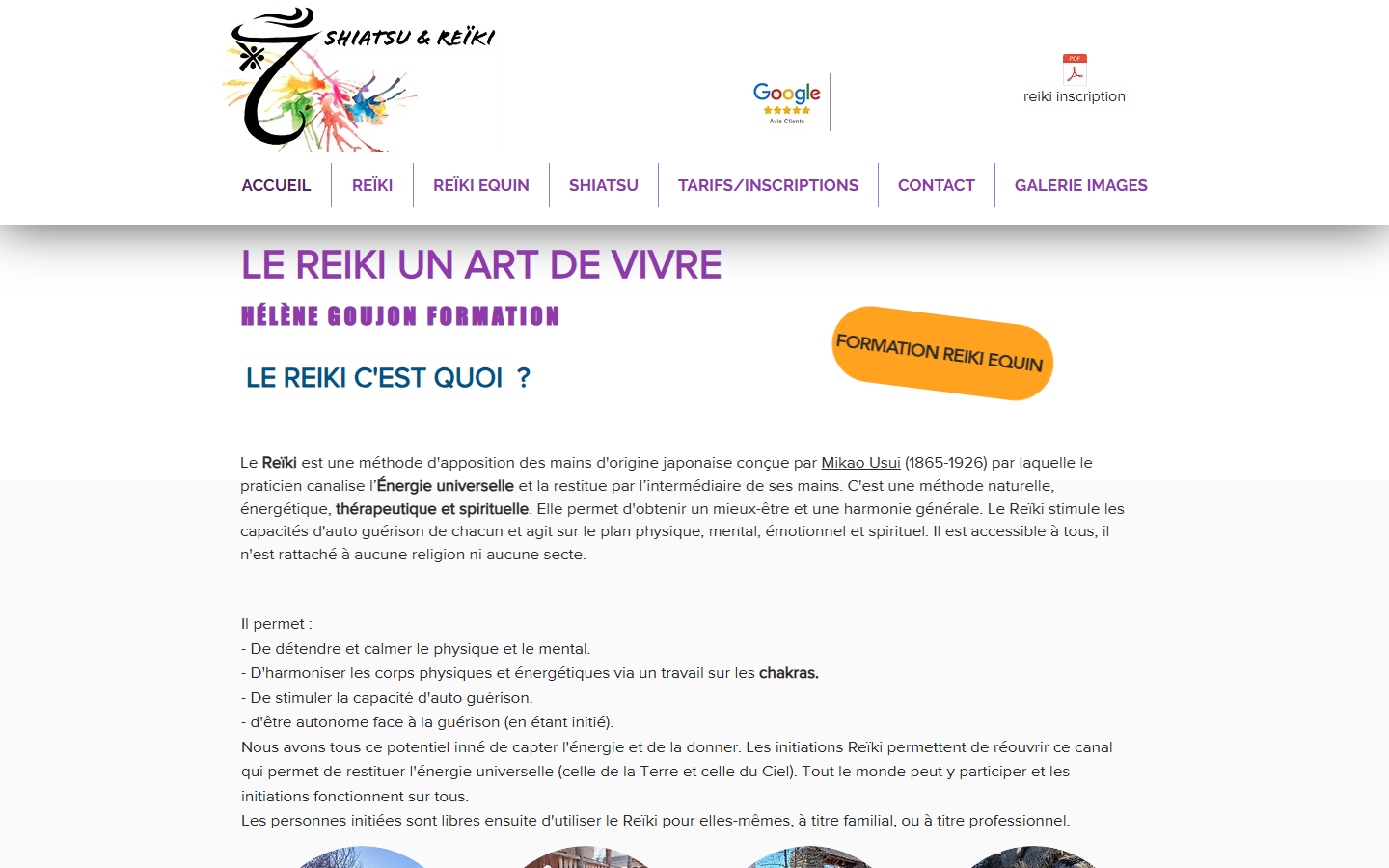 Capture du site officiel de Formation Reiki Occitanie
